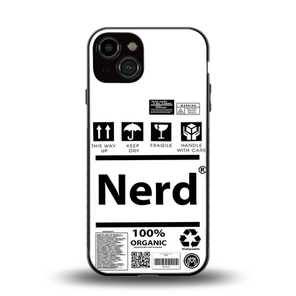 nerd white label back phone cover | glass case for iphone 13