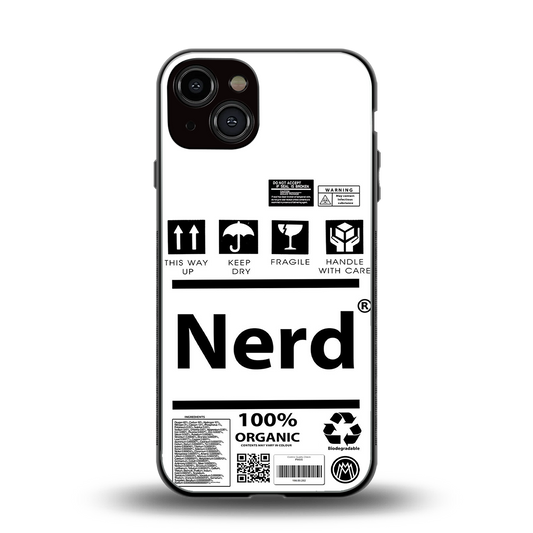 nerd white label back phone cover | glass case for iphone 13