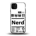 nerd white label back phone cover | glass case for iphone 14 plus