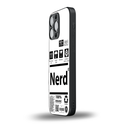 nerd white label back phone cover | glass case for iphone 14 pro max