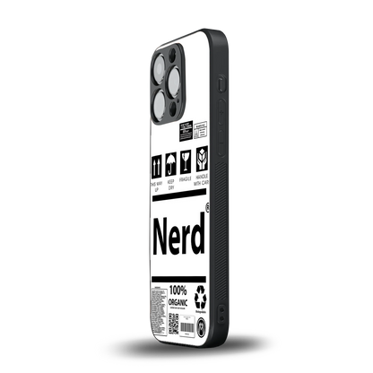 nerd white label back phone cover | glass case for iphone 15 pro