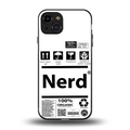 nerd white label back phone cover | glass case for iphone 15
