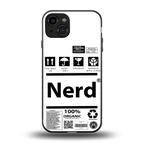nerd white label back phone cover | glass case for iphone 15