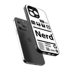 nerd white label back phone cover | glass case for iphone 16 pro max