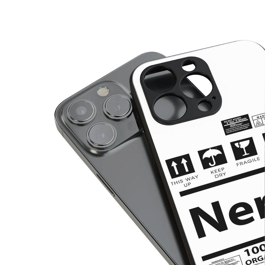 nerd white label back phone cover | glass case for iphone 13 pro