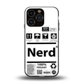 nerd white label back phone cover | glass case for iphone 16 pro