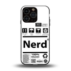 nerd white label back phone cover | glass case for iphone 16 pro