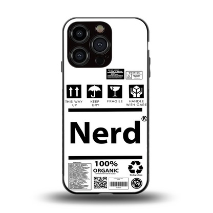 nerd white label back phone cover | glass case for iphone 16 pro