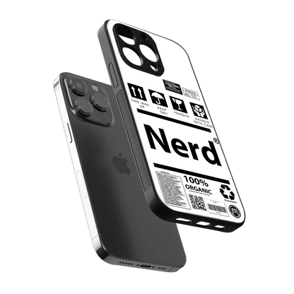 nerd white label back phone cover | glass case for iphone 16 pro