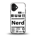 nerd white label back phone cover | glass case for iphone 16