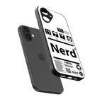 nerd white label back phone cover | glass case for iphone 16