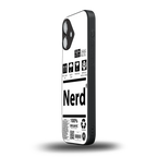 nerd white label back phone cover | glass case for iphone 16