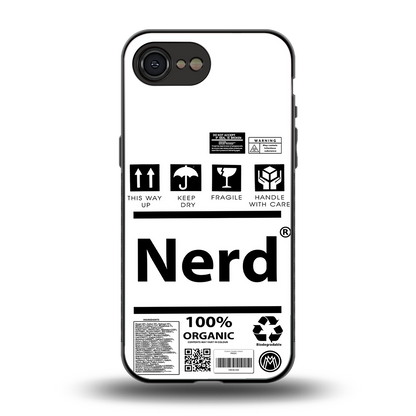nerd white label back phone cover | glass case for iphone 16e