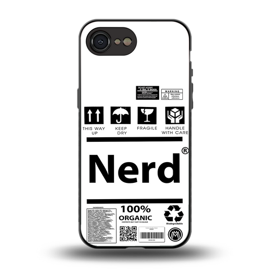 nerd white label back phone cover | glass case for iphone 16e
