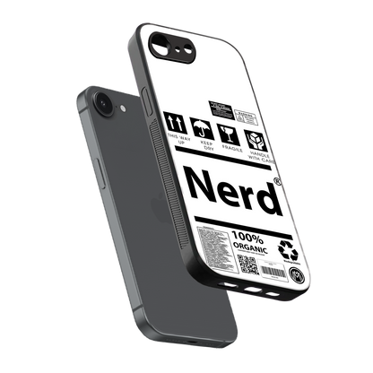 nerd white label back phone cover | glass case for iphone 16e