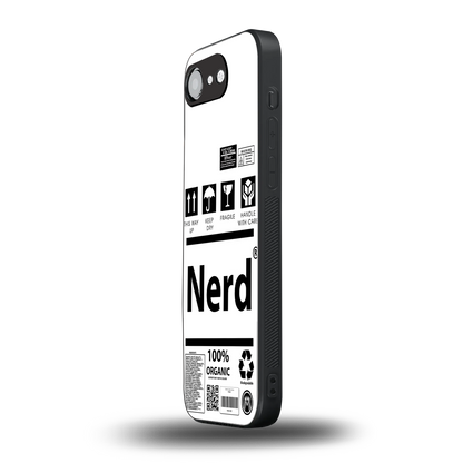 nerd white label back phone cover | glass case for iphone 16e