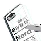 nerd white label back phone cover | glass case for iphone 16e
