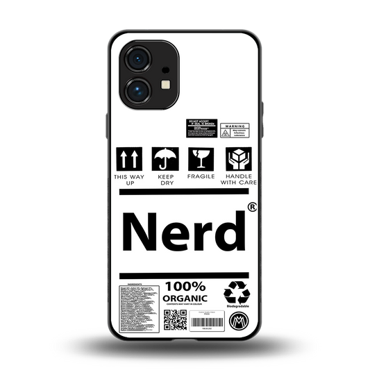 nerd white label back phone cover | glass case for nothing phone 1