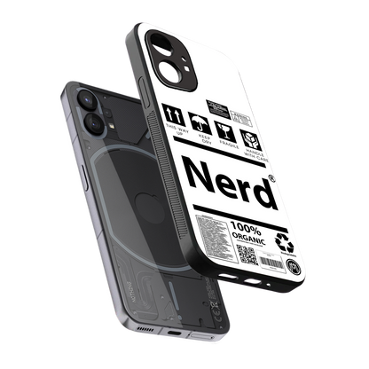 nerd white label back phone cover | glass case for nothing phone 1