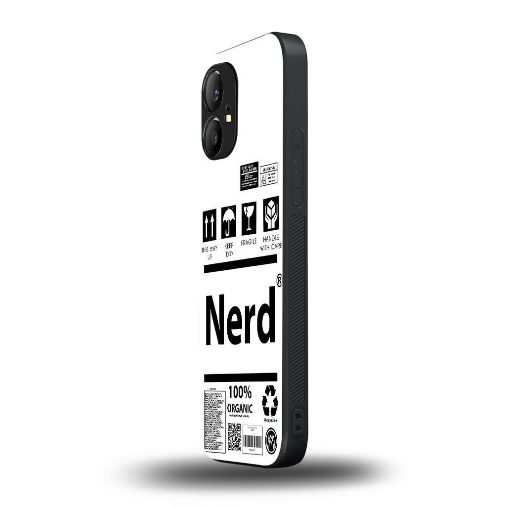 nerd white label back phone cover | glass case for nothing phone 1