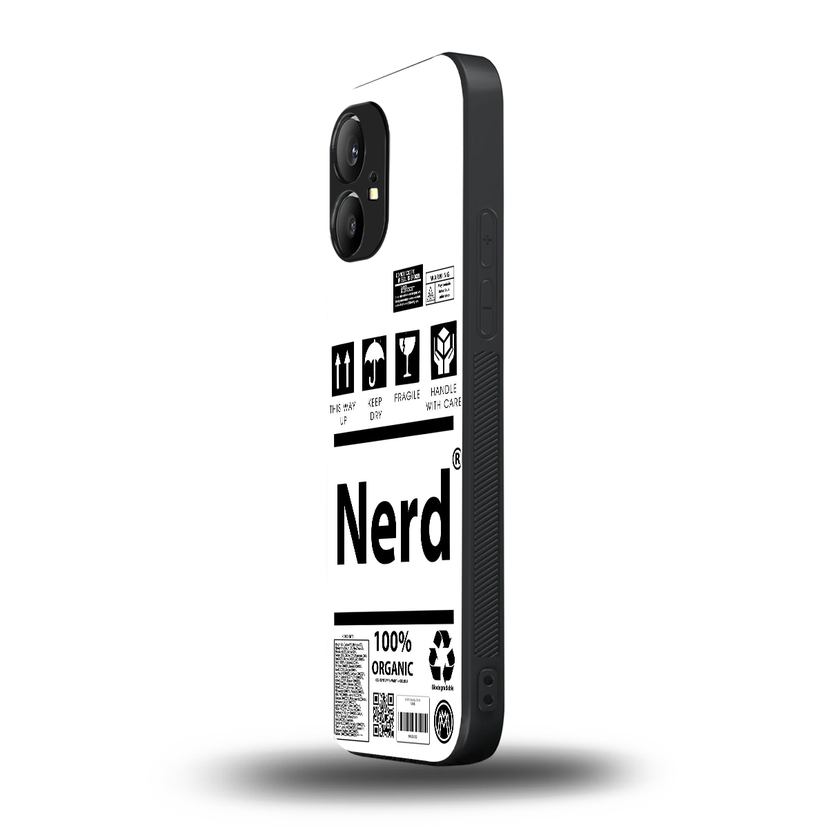 nerd white label back phone cover | glass case for nothing phone 1