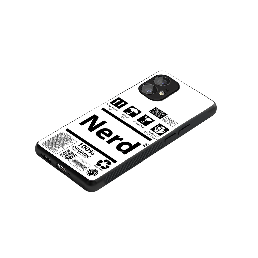 nerd white label back phone cover | glass case for nothing phone 1