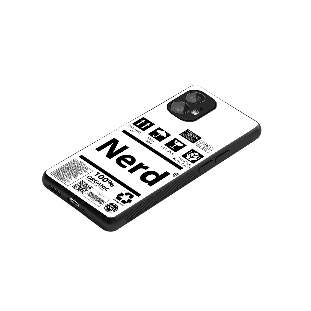 nerd white label back phone cover | glass case for nothing phone 1