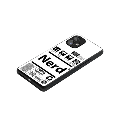nerd white label back phone cover | glass case for nothing phone 1