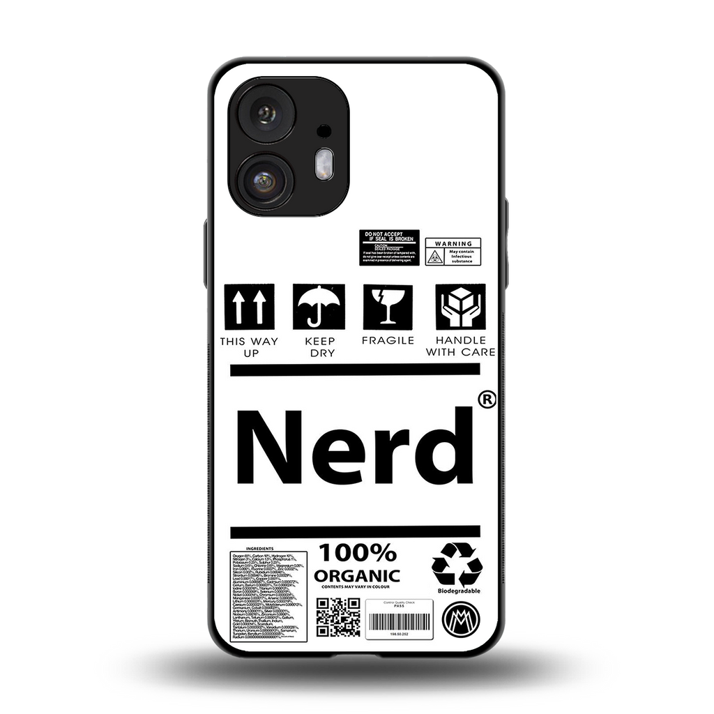 nerd white label back phone cover | glass case for nothing phone 2