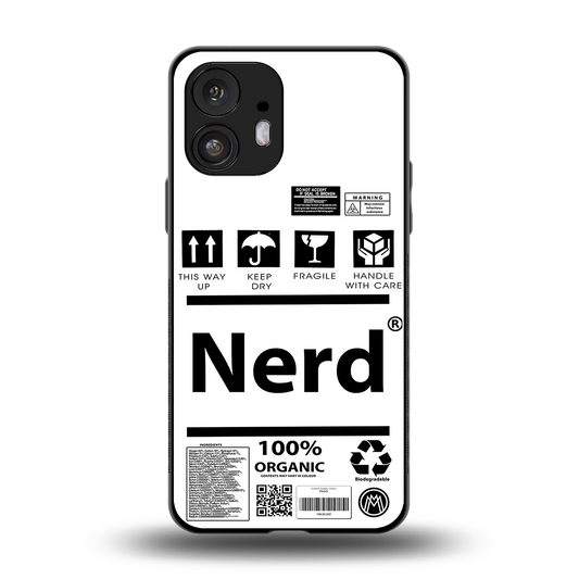 nerd white label back phone cover | glass case for nothing phone 2
