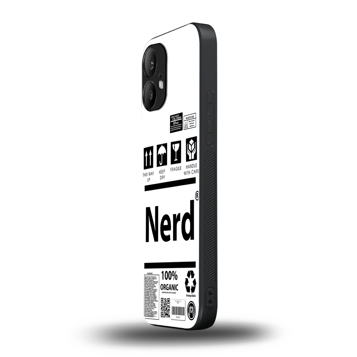 nerd white label back phone cover | glass case for nothing phone 2
