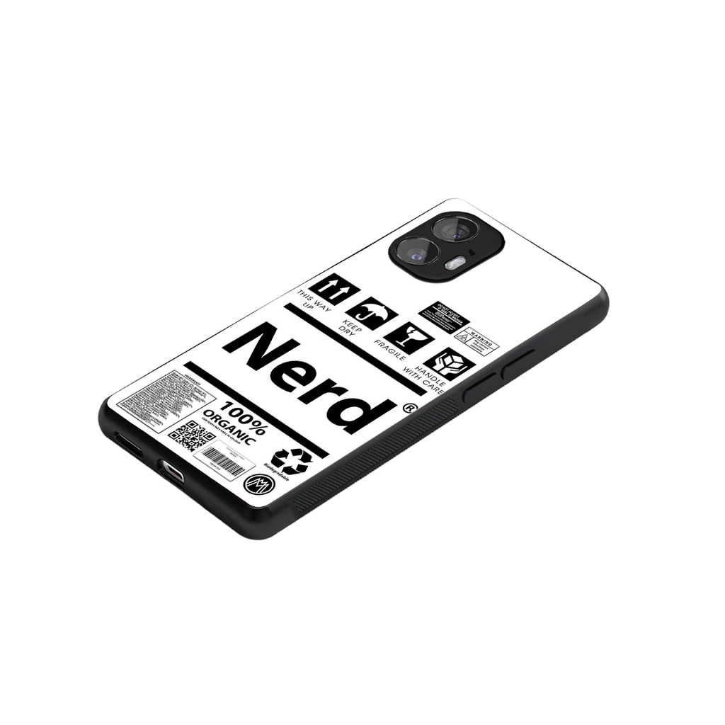 nerd white label back phone cover | glass case for nothing phone 2