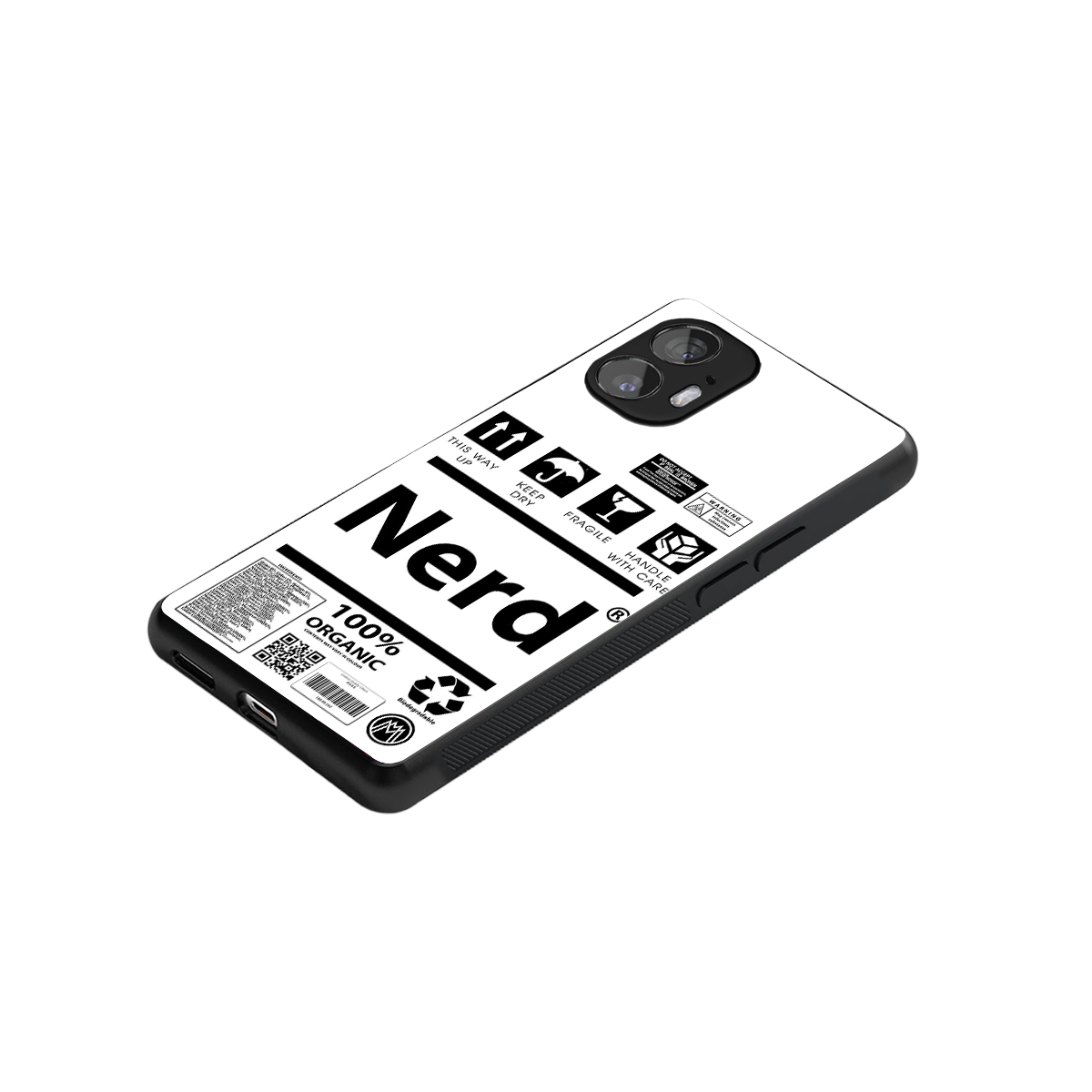 nerd white label back phone cover | glass case for nothing phone 2