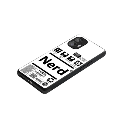 nerd white label back phone cover | glass case for nothing phone 2