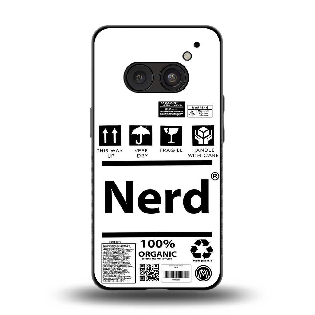 nerd white label back phone cover | glass case for nothing phone 2a