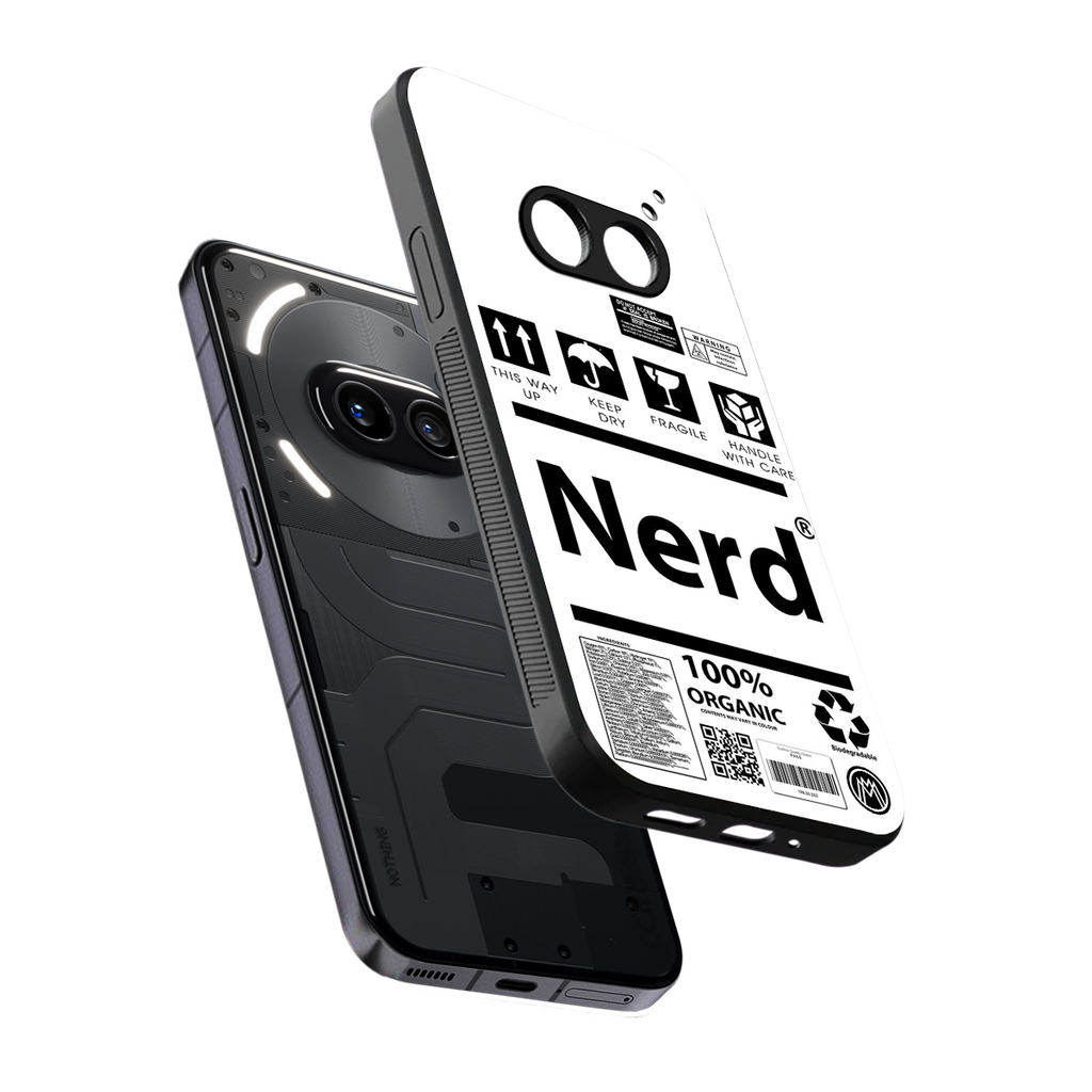 nerd white label back phone cover | glass case for nothing phone 2a
