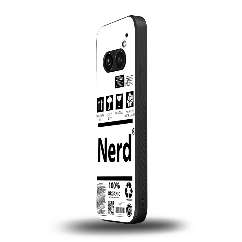 nerd white label back phone cover | glass case for nothing phone 2a