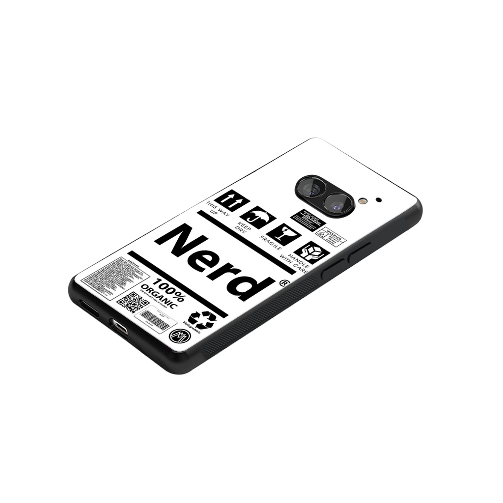 nerd white label back phone cover | glass case for nothing phone 2a