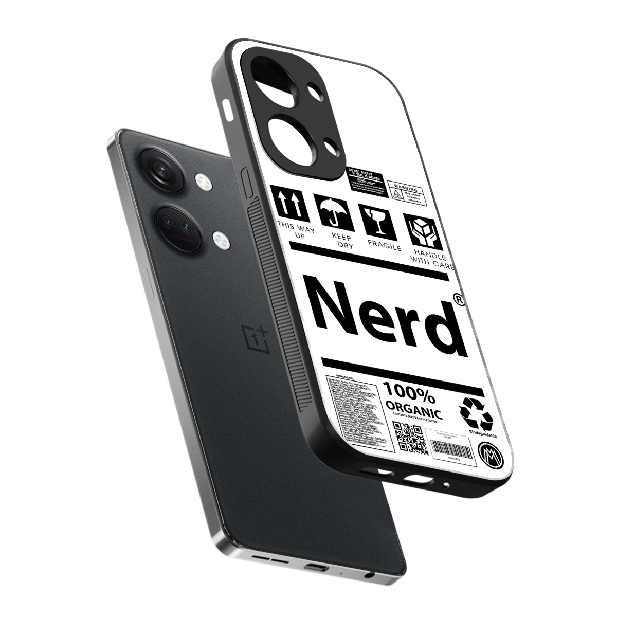 nerd white label back phone cover | glass case for oneplus nord 3