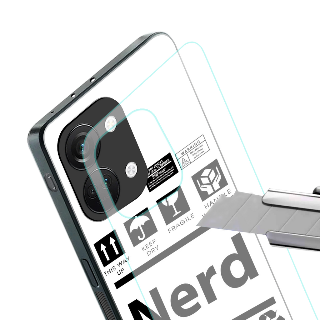 nerd white label back phone cover | glass case for oneplus nord 3