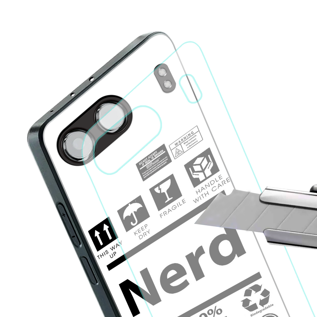 nerd white label back phone cover | glass case for oneplus nord 4