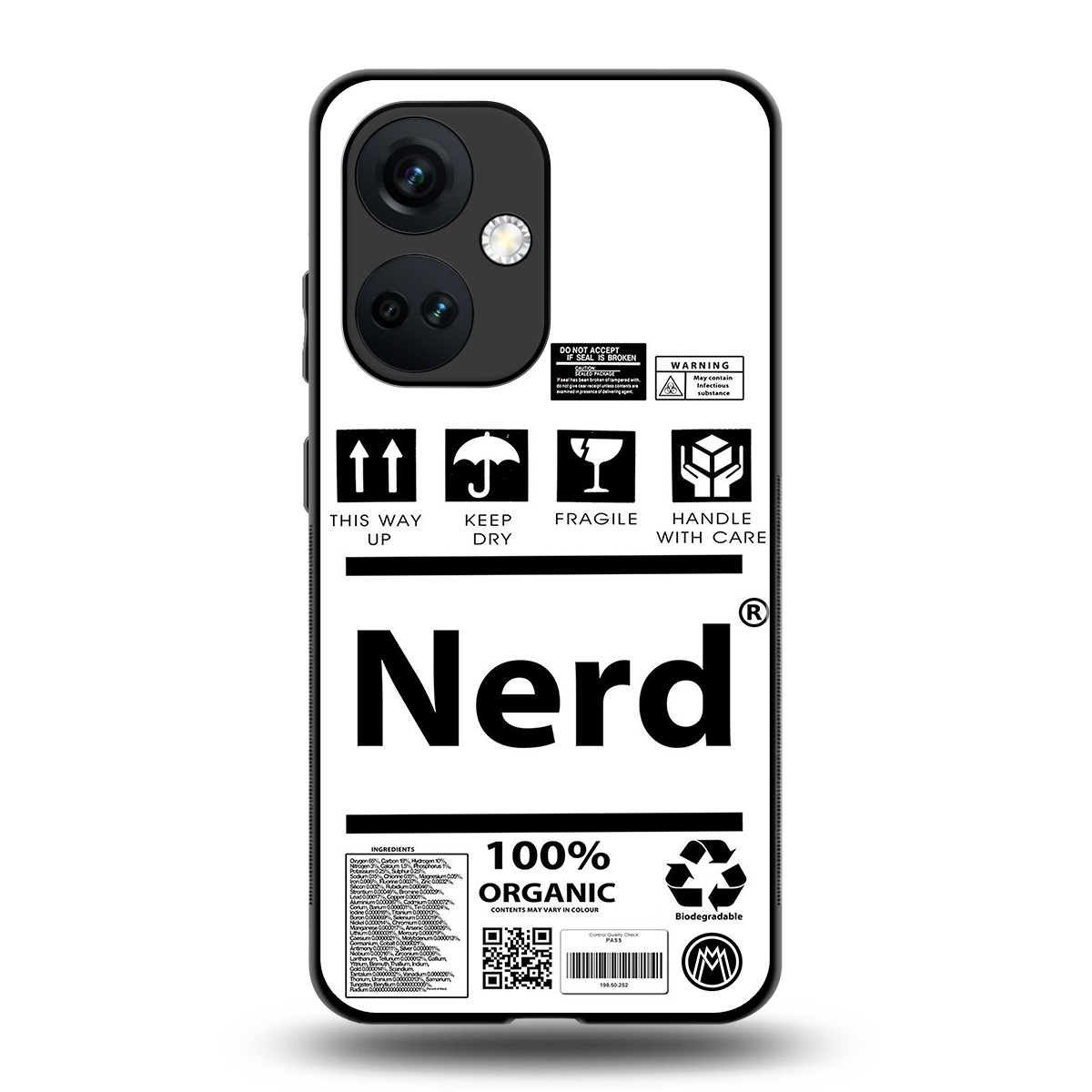 nerd white label back phone cover | glass case for oneplus nord ce 3