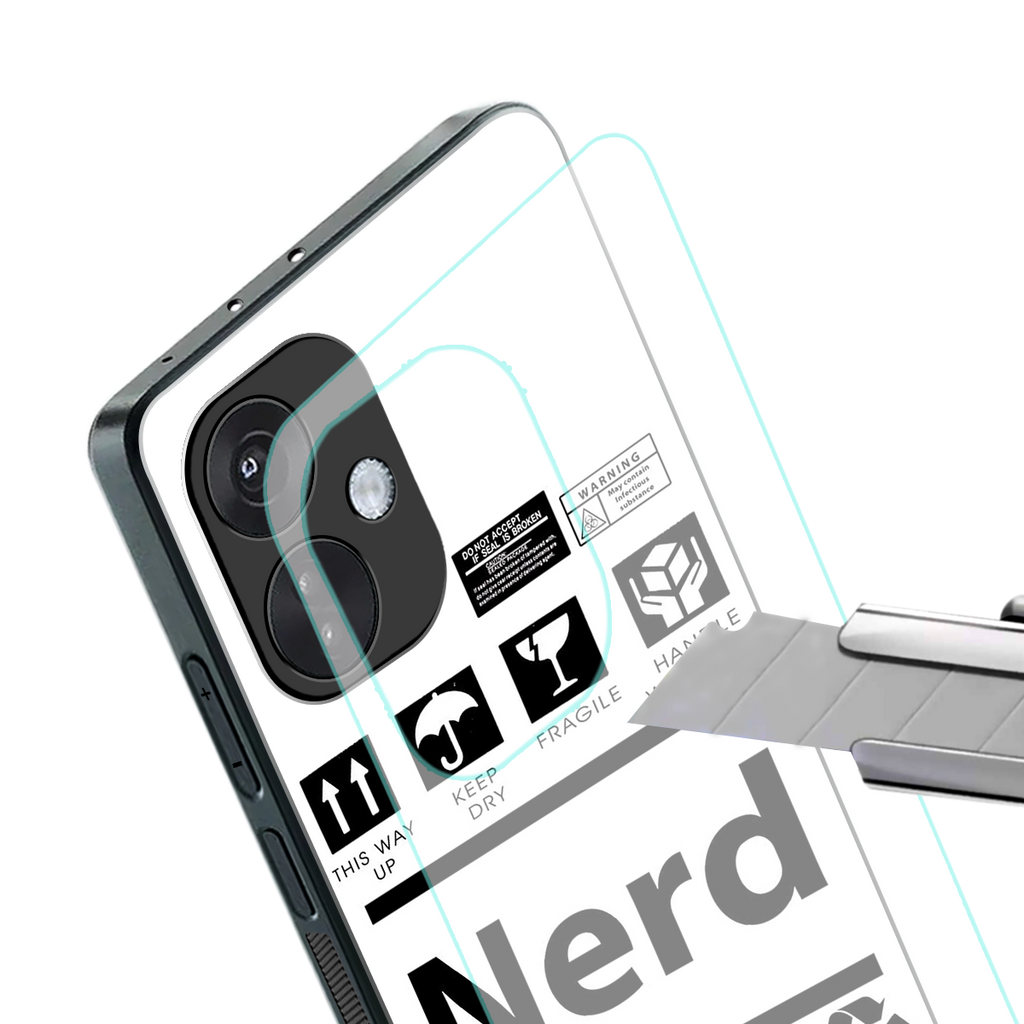 nerd white label back phone cover | glass case for oneplus nord ce 3