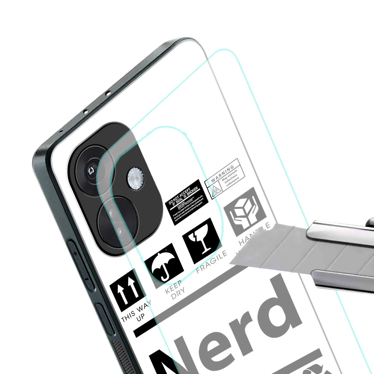 nerd white label back phone cover | glass case for oneplus nord ce 3