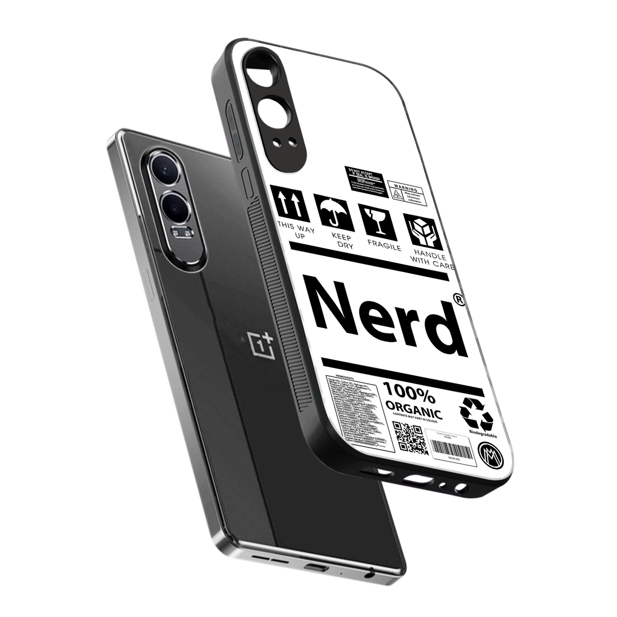 nerd white label back phone cover | glass case for oneplus nord ce 4 lite