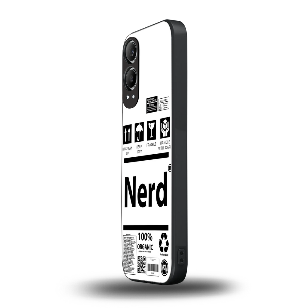 nerd white label back phone cover | glass case for oneplus nord ce 4 lite