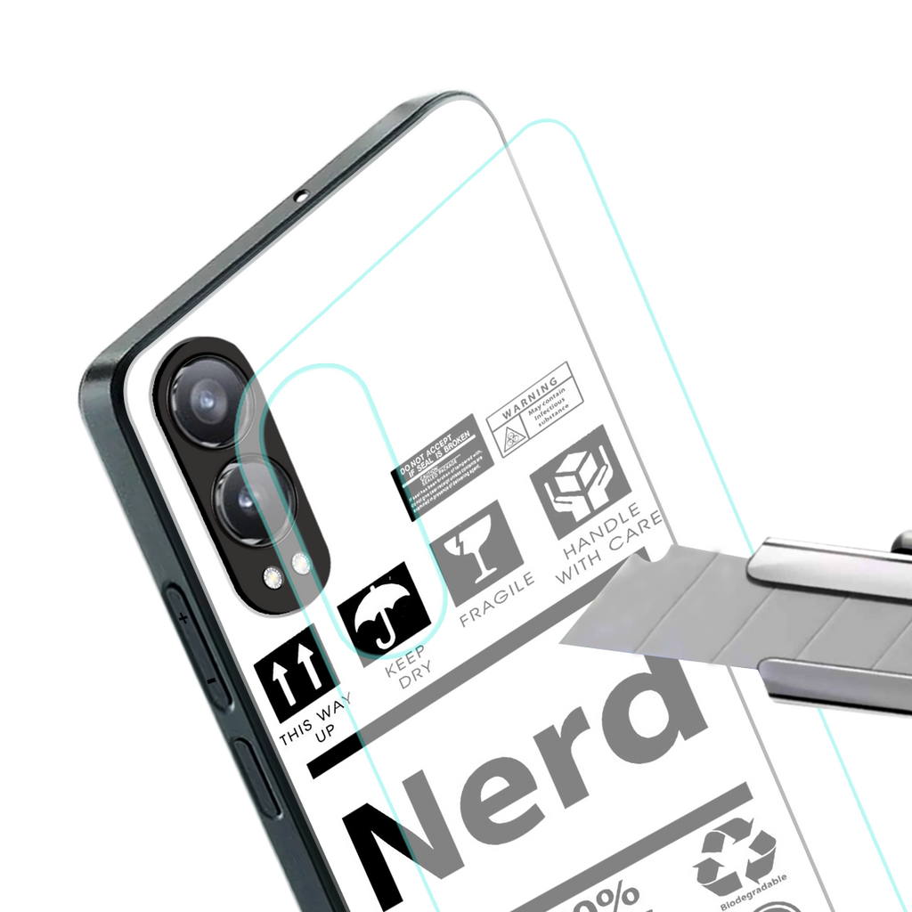 nerd white label back phone cover | glass case for oneplus nord ce 4 lite