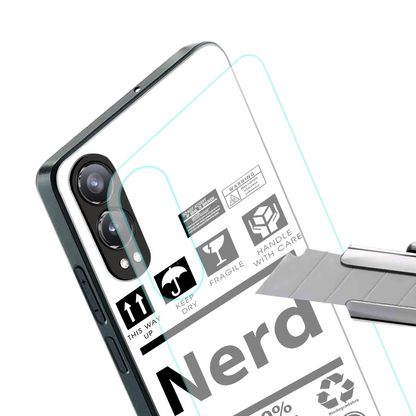 nerd white label back phone cover | glass case for oneplus nord ce 4 lite