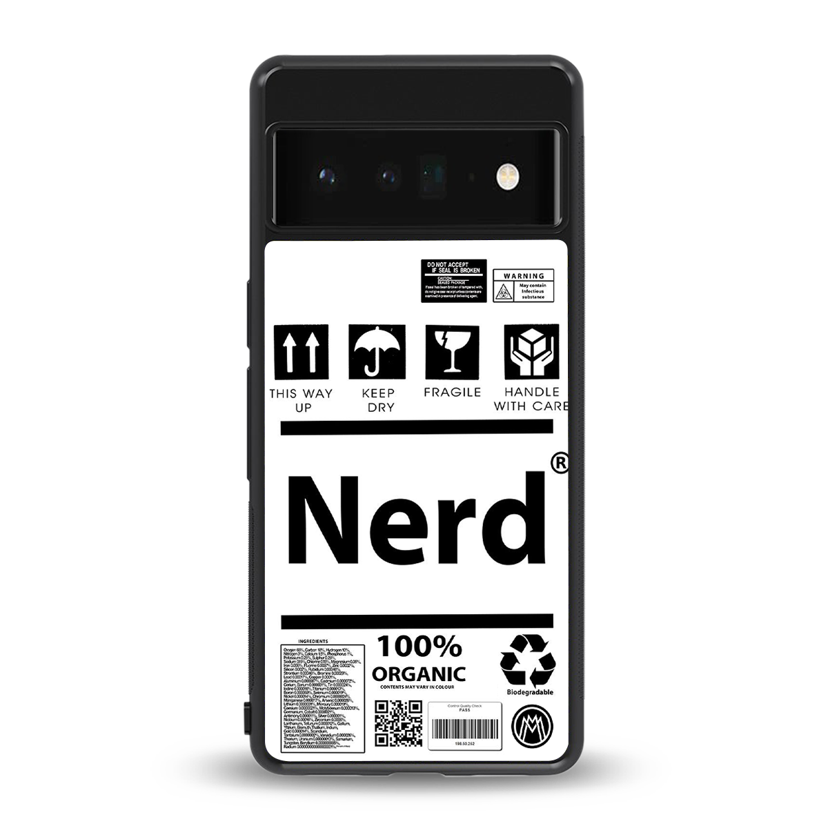 nerd white label back phone cover | glass case for google pixel 6 pro