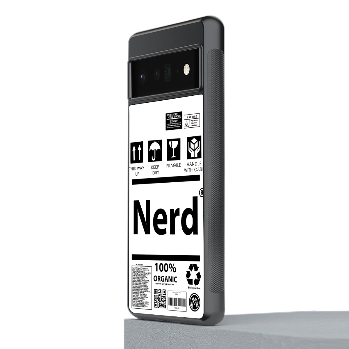 nerd white label back phone cover | glass case for google pixel 6 pro